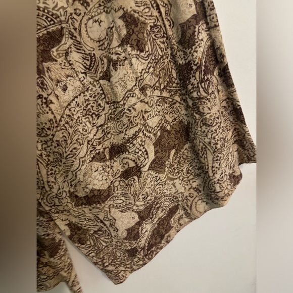 Vintage The Limited Womens Rayon High Waisted Wide Leg Tan Brown Pattern Pants M - Picture 4 of 11